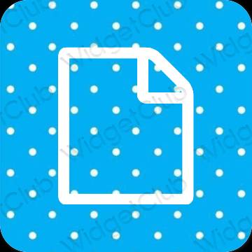 Естетичен син Files икони на приложения