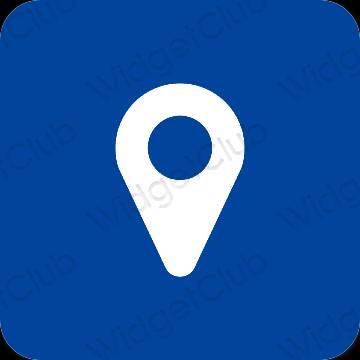 Естетски љубичаста Google Map иконе апликација