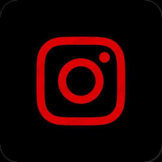 审美的 黑色的 Instagram 应用程序图标