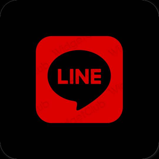 Estetski crno LINE ikone aplikacija