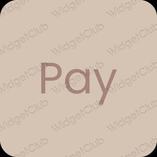 Esztétika bézs PayPay alkalmazás ikonok