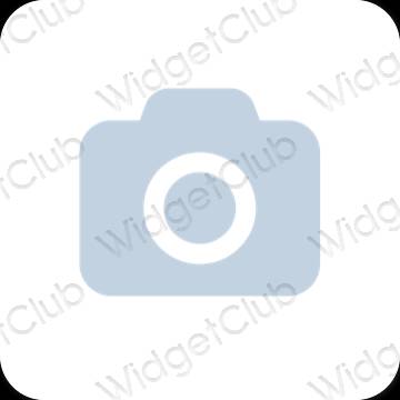 Aesthetic pastel blue Camera app icons