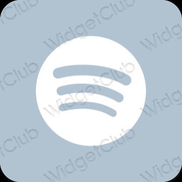 Estetic albastru pastel Spotify pictogramele aplicației