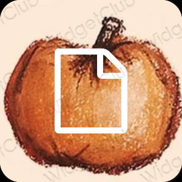 Esthétique beige Files icônes d'application