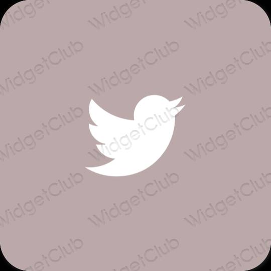 Estetic roz Twitter pictogramele aplicației