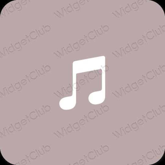 Estetsko pastelno roza Apple Music ikone aplikacij