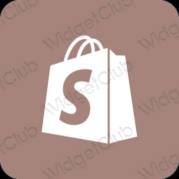 Estetsko rjav Shopify ikone aplikacij