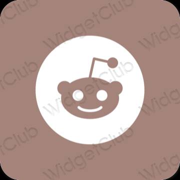 Aesthetic brown Reddit app icons
