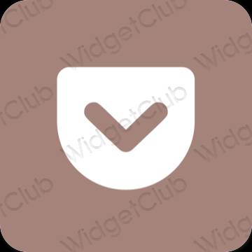 Estético Castanho Pocket ícones de aplicativos