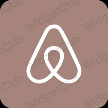 Estetický hnědý Airbnb ikony aplikací