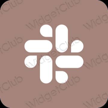 Aesthetic brown Slack app icons
