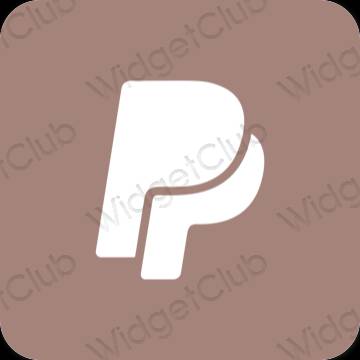 Естетичен кафяво Paypal икони на приложения