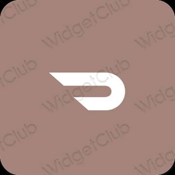 Estetyka brązowy Doordash ikony aplikacji
