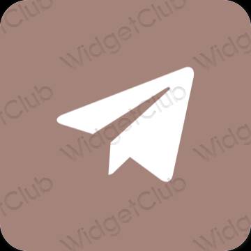 эстетический коричневый Telegram значки приложений