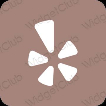 Естетски браон Yelp иконе апликација