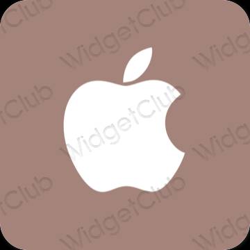 Estetický hnědý Apple Store ikony aplikací