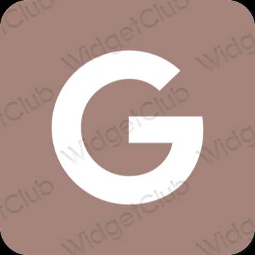 审美的 棕色的 Google 应用程序图标