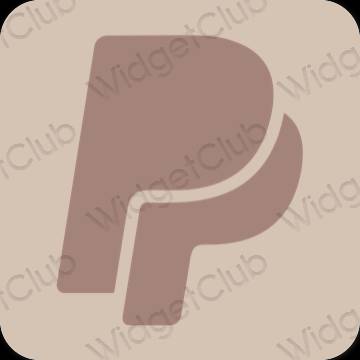 Esthétique beige Paypal icônes d'application