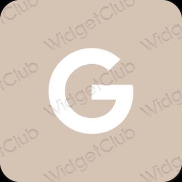 Estetik kuning air Google ikon aplikasi
