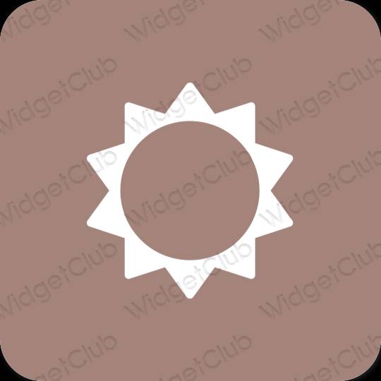Aesthetic brown Settings app icons