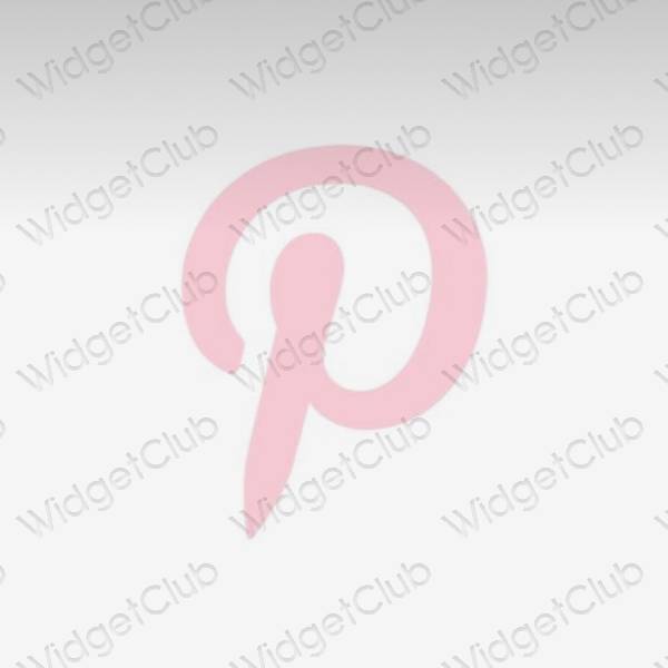 جمالي اللون الرمادي Pinterest أيقونات التطبيق