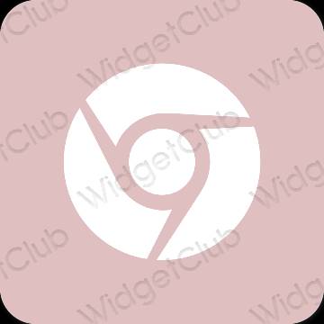 Естетски розе Chrome иконе апликација