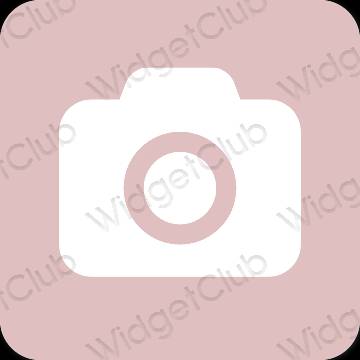 Естетичен розово Camera икони на приложения