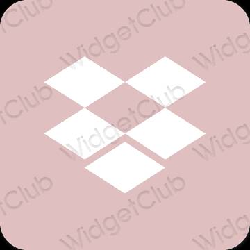Æstetisk lyserød Dropbox app ikoner
