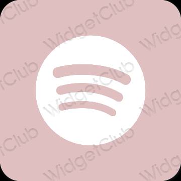 Aesthetic pink Spotify app icons