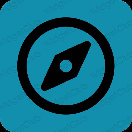 Estetisk blå Safari app ikoner