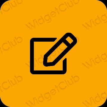 Estetické oranžová Notes ikony aplikácií