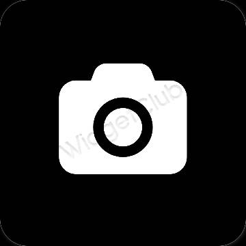 Thẩm mỹ đen Camera biểu tượng ứng dụng
