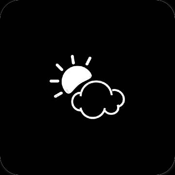 Estético negro Weather iconos de aplicaciones