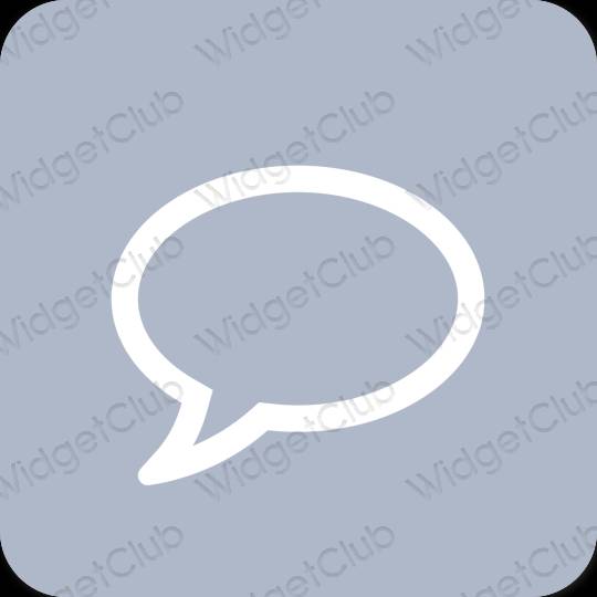 Esthétique bleu pastel Messages icônes d'application