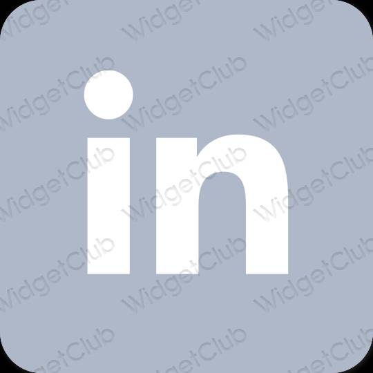 Æstetisk pastel blå Linkedin app ikoner
