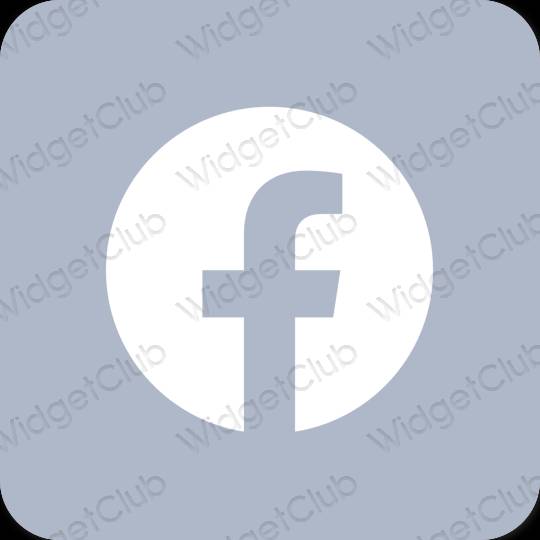 Estetický pastelově modrá Facebook ikony aplikací