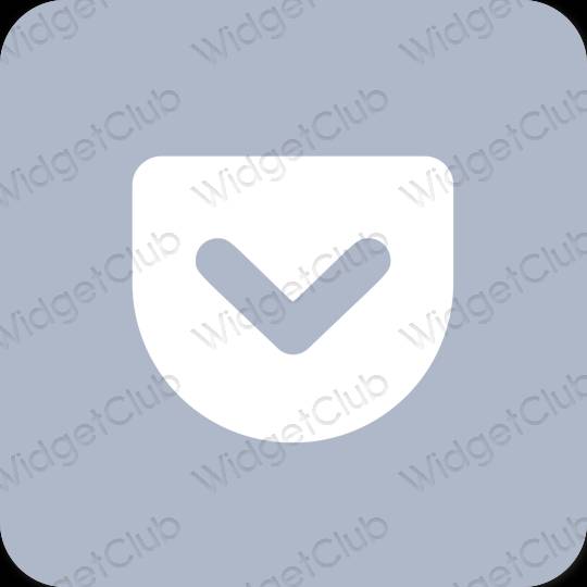 Aesthetic pastel blue Pocket app icons