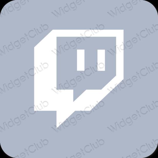 Естетски пастелно плава Twitch иконе апликација