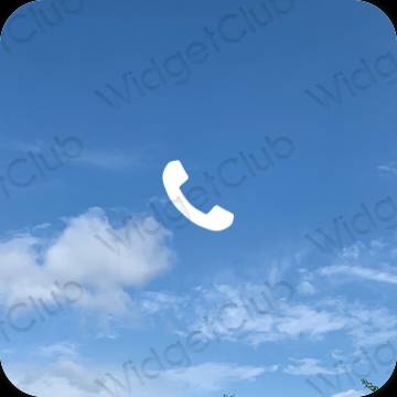 Естетичен син Phone икони на приложения