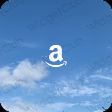 Esteetiline sinine Amazon rakenduste ikoonid