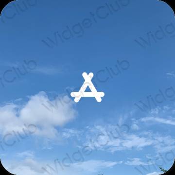 Esztétika kék AppStore alkalmazás ikonok