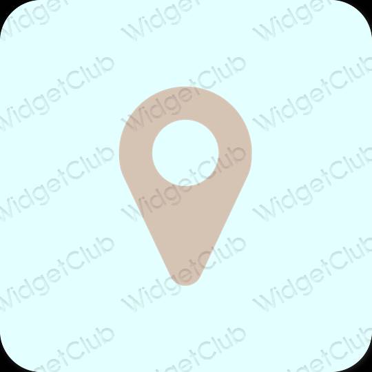 Estetyka fioletowy Map ikony aplikacji