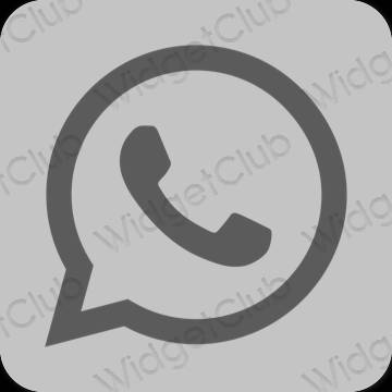 Estetik gri WhatsApp uygulama simgeleri