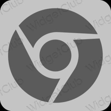 Ästhetisch grau Chrome App-Symbole