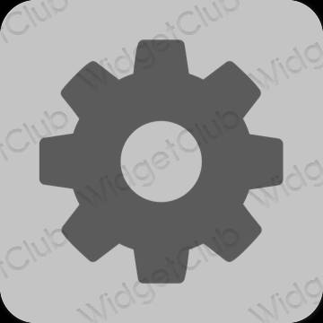 Aesthetic gray Settings app icons