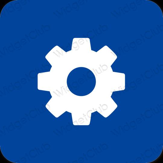 Estético azul Settings ícones de aplicativos