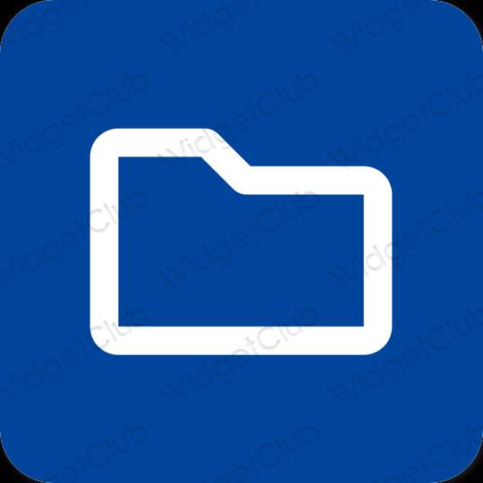 Estetický modrý Files ikony aplikací