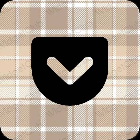 Aesthetic black Pocket app icons