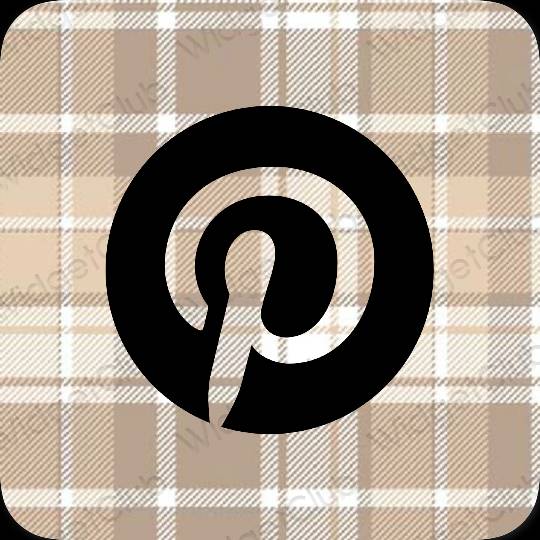Aesthetic black Pinterest app icons