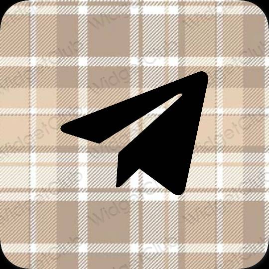 Ესთეტიური კრემისფერი Telegram აპლიკაციის ხატები